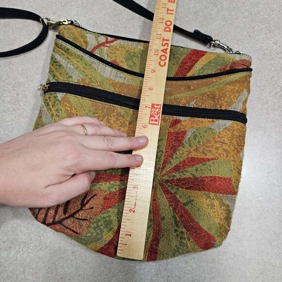 Danny K. Tapestry Crossbody Bag Multicolor Adjustable Strap Zipper Compartments - Picture 14 of 16